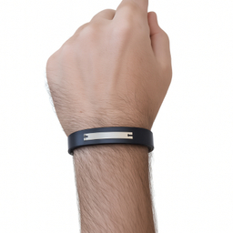 دستبند چرم و طلا 18 عیار مردانه کد 350