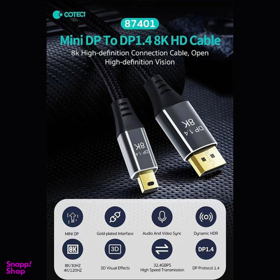 کابل تبدیل mini Display Port به Display Port کوتتسی کد 87401 طول 2 متر