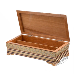 ست جعبه دستمال کاغذی و جاکاردی و سطل خاتم کاری هنرلوکس کد tp3