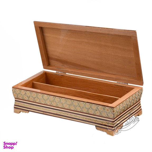 ست جعبه دستمال کاغذی و جاکاردی و سطل خاتم کاری هنرلوکس کد tp3