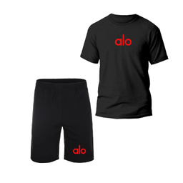 ست تیشرت و شلوارک ورزشی مردانه کد TN58 طرح alo رنگ قرمز