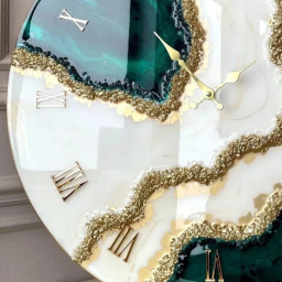 ساعت دیواری دست ساز رزین مدل مرمر کد CL01