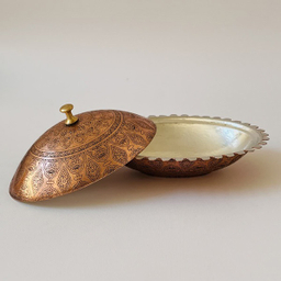 کره خوری مسی قلم زنی کد ZH311