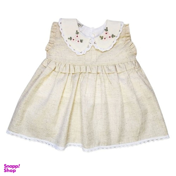 پیراهن مجلسی نوزادی کد 10048 رنگ کرم