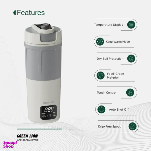 فلاسک برقی گرین لاین مدل Go Electric Kettle گنجایش 600 میلی لیتر