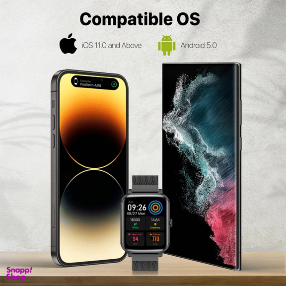 ساعت هوشمند پرومیت مدل Prowatch-M18.Graphite