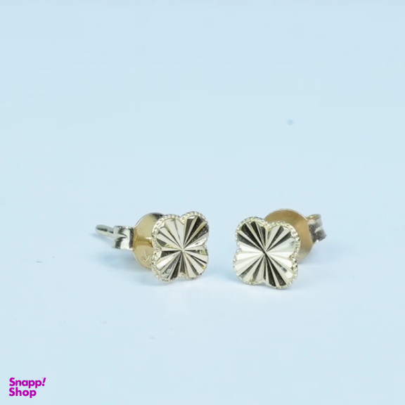 گوشواره طلا 18 عیار زنانه مدل میخی ونکلیف تراش کد 1118