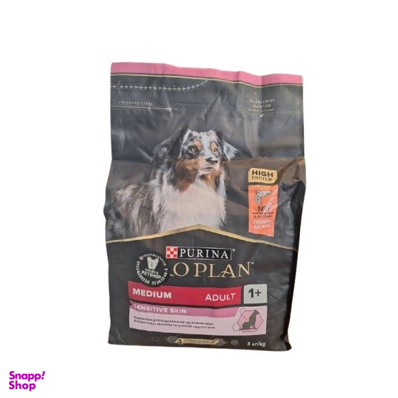 غذای خشک سگ بالغ نژاد متوسط پرو پلن مدل پوست حساس طعم ماهی وزن 3 کیلوگرم