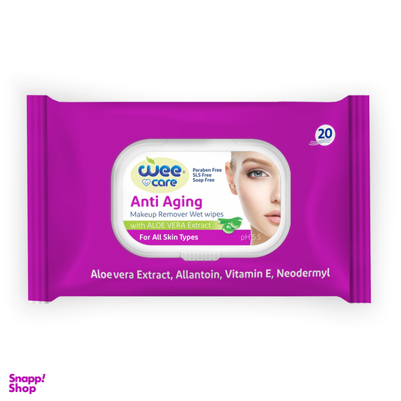 دستمال مرطوب وی کر مدل New Anti Aging بسته 20 عددی
