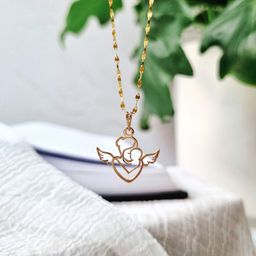 آویز گردنبند طلا 18 عیار زنانه گوزن مدل آغوش مادر کد NFJ