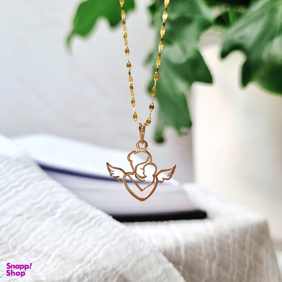 آویز گردنبند طلا 18 عیار زنانه گوزن مدل آغوش مادر کد NFJ
