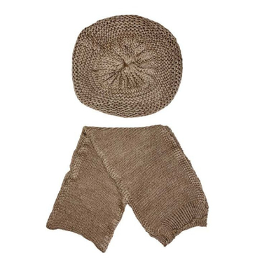 ست شال گردن و کلاه بافتنی زنانه کد 8105