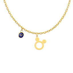 گردنبند طلا 18عیار دخترانه کرابو طرح میکی موس مدل Kr11097