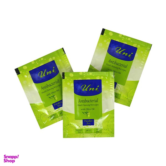 دستمال مرطوب ضدعفونی کننده یونی لد مدل روغن زیتون آنتی باکتریال بسته 40 عددی