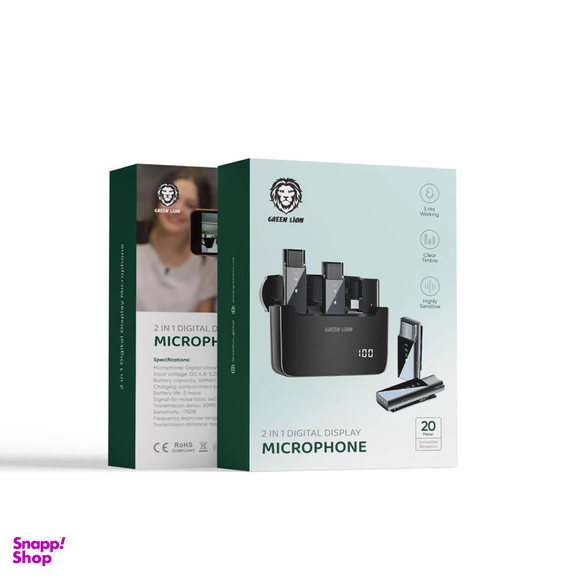 میکروفن بی سیم گرین لاین مدل 2in1 DIGITAL DISPLAY LITHTNING