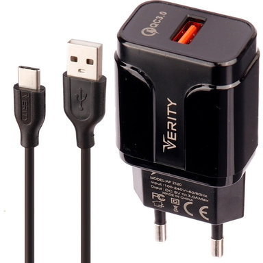 شارژر دیواری وریتی مدل AP 2120 به همراه کابل USB-Type C