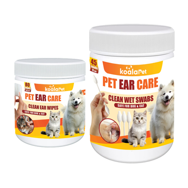 دستمال مرطوب و سواب مرطوب تمیزکننده گوش سگ و گربه کوالاپت مدل Ear02 بسته ۲ عددی