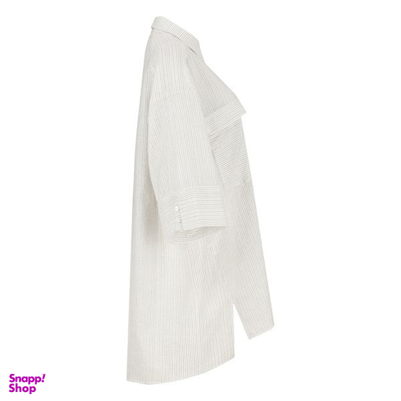 مانتو زنانه سرژه مدل 216601 دوجیب رنگ سفید