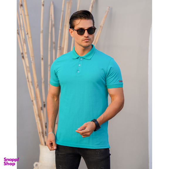 پولوشرت مردانه مالدینی کد PO-117 رنگ سبز دریایی