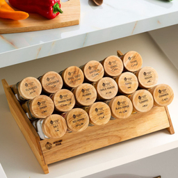 سرویس جای ادویه 18 پارچه گلدن استار مدل PORO-500 به همراه استند