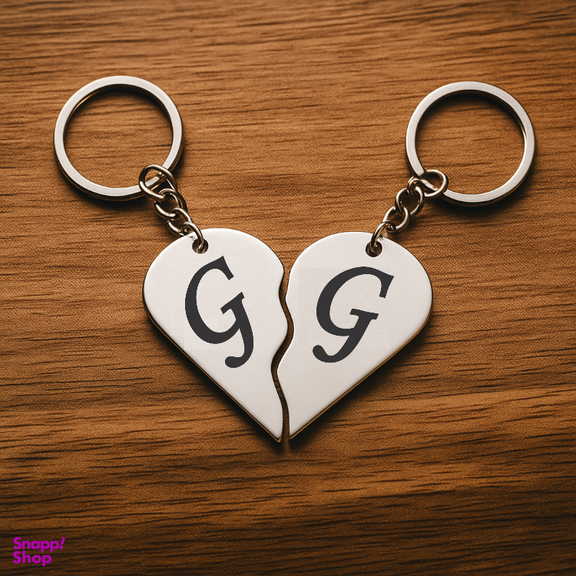 جاکلیدی گیلواره زراوشان مدل قلب دو تکه حرف G G