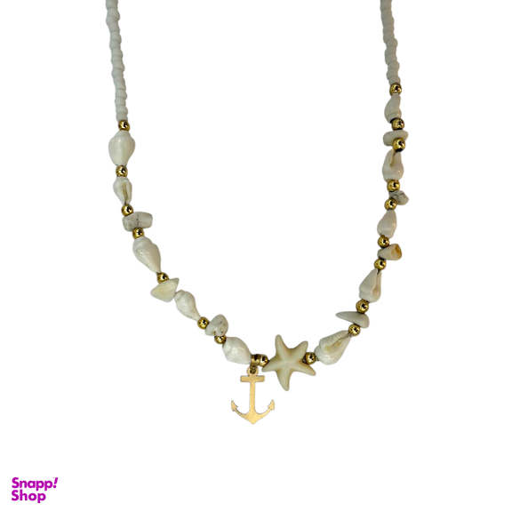 گردنبند طلا 18 عیار زنانه پانسی طرح لنگر کد Nem10