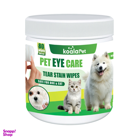 ستمال مرطوب سگ و گربه مخصوص اطراف چشم کوالاپت مدل Eye Wipes01 بسته 80 عددی