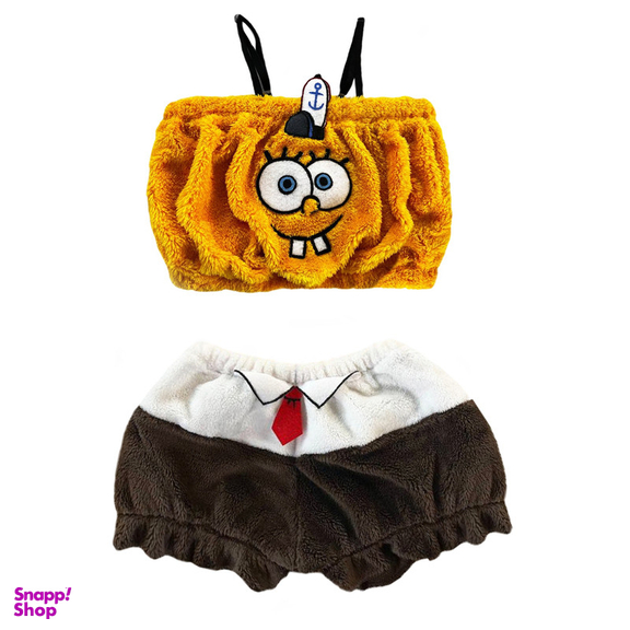 ست نیم تنه و شلوارک زنانه مدل باب اسفنجی