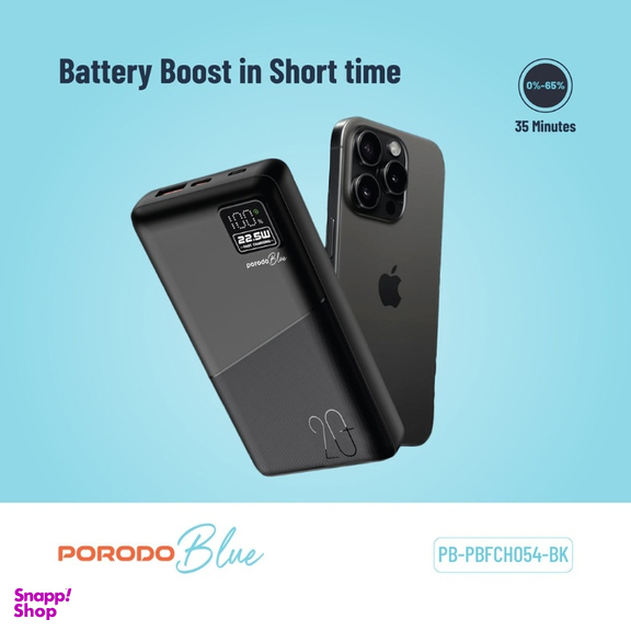پاوربانک پرودو مدل Porodo Blue ظرفیت 20000 میلی آمپر ساعت