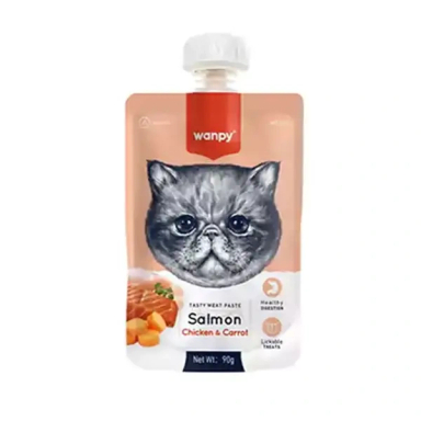 پودینگ گربه ونپی طعم سالمون مرغ و هویج وزن 90 گرم