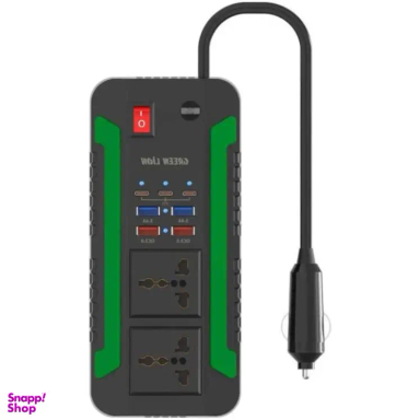 مبدل برق و شارژر خودرو گرین لاین مدل spark 300