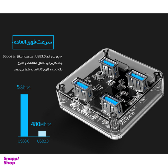 هاب 4 پورت USB3.2 اوریکو مدل MH4UC-U3