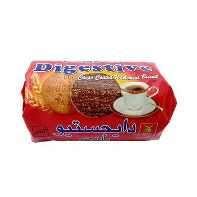 بیسکویت دایجستیو سبوس دار با روکش کاکائو آناتا وزن 220 گرم