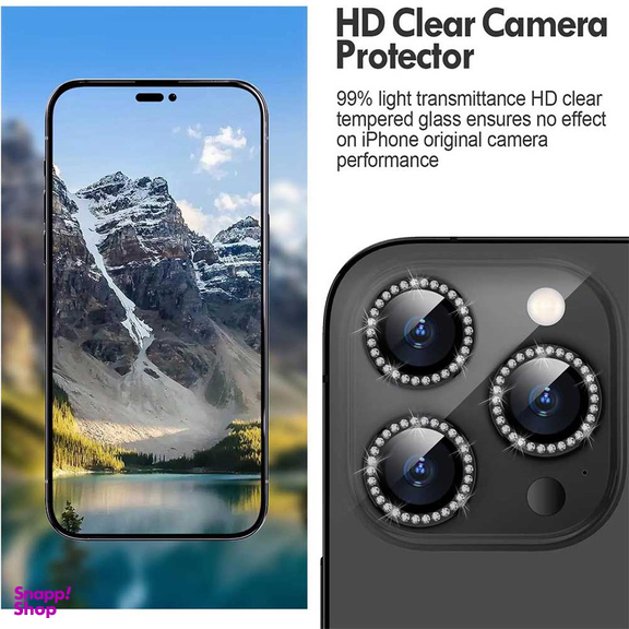 محافظ لنز دوربین بوف مدل Diamond-Luxury مناسب برای گوشی موبایل اپل iphone 14 Pro Max / 14 Pro