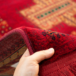 فرش ماشینی بزرگمهر طرح بلوچی لاکی 700 شانه کد 78105 رنگ شرابی