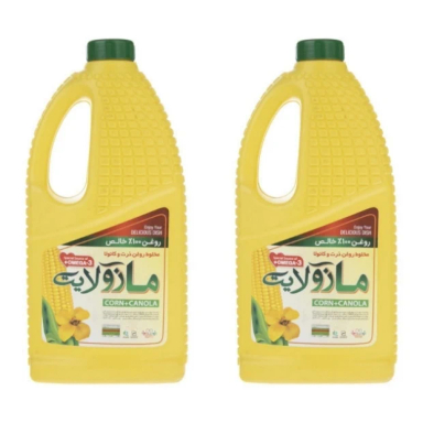 روغن مایع مخلوط ذرت و کانولا مازولایت حجم 1.5 لیتر بسته 2 عددی