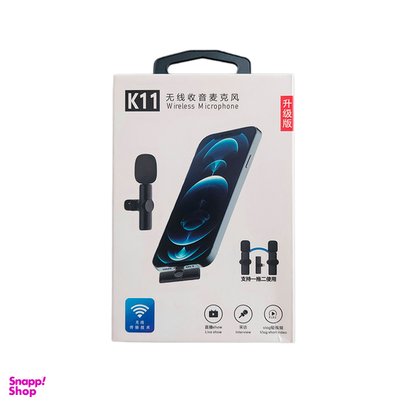 میکروفن یقه ای بی سیم مدل K11 Dual Lightning