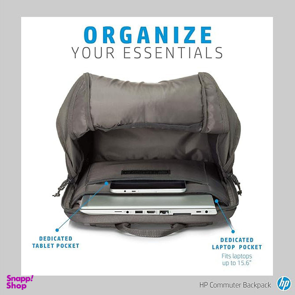 کوله پشتی لپ تاپ اچ پی مدل Commuter Backpack Gray مناسب لپ تاپ 14.1 تا 15.6 اینچی