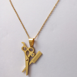 گردنبند مدل آرایشگری قیچی و شانه