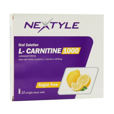 ویال ال کارنیتین 1000 میلی گرم نکستایل بسته 10 عددی