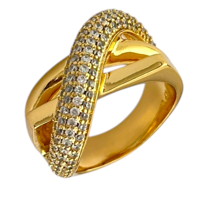 انگشتر زنانه ژوپینگ مدل جواهری کد R5144 رنگ طلایی