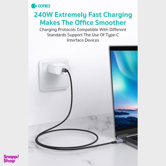 کابل فست شارژ تاندربولت دو سر Type-C کوتتسی مدل 87308 طول 3 متر