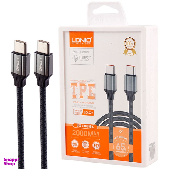 کابل شارژ Type-C به Type-C الدینیو مدل LC442C PD 65W طول 1 متر