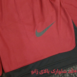 ست تاپ و شلوارک و اسکارف ورزشی مردانه طرح نایکی کد 1541 رنگ زرشکی