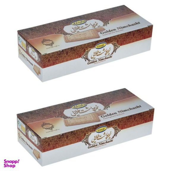 بیسکوئیت نیم چاشت طلایی گرجی وزن 720 گرم بسته 2 عددی