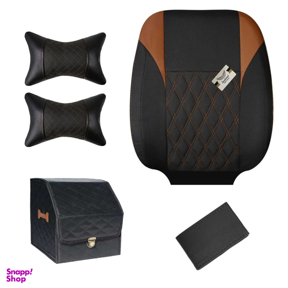 روکش صندلی خودرو سوشیانت مدل گوشواره ای به همراه پشت گردنی و باکس و دور فرمان مناسب پژو 206 و 207