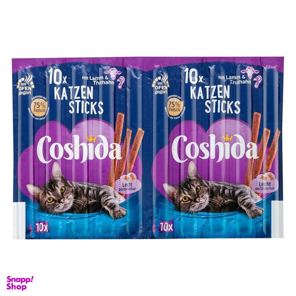 تشویقی گربه کوشیدا مدل مدادی بره و بوقلمون وزن 50 گرم بسته 10 عددی