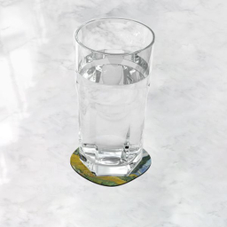 زیرلیوانی ترمه طراحان ایده مدل مزرعه گندم و درختان سرو از ونگوگ کد art0007