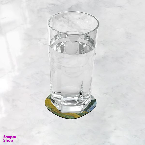 زیرلیوانی ترمه طراحان ایده مدل مزرعه گندم و درختان سرو از ونگوگ کد art0007