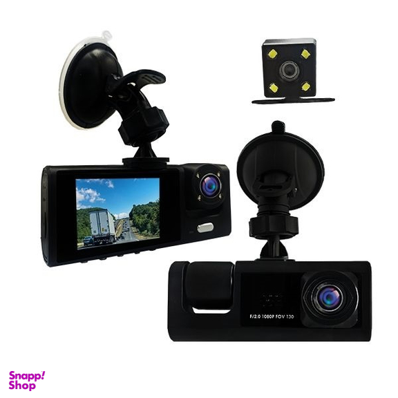 دوربین ثبت وقایع خودرو مدل 3 لنز مانیتوردار black box کد 9107